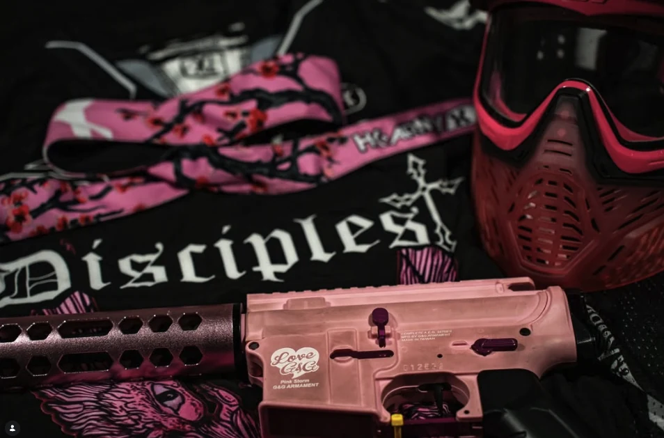 Disciples Airsoft hot-pink field gear
